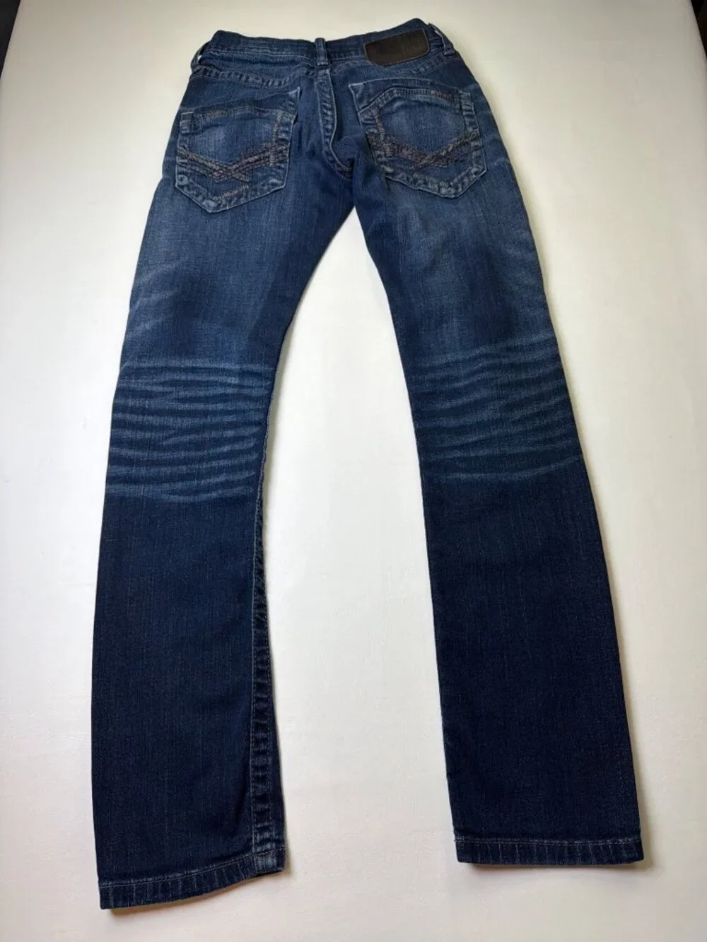 BKE AARON Jeans Men’s Size 25R Straight Slim Leg Dark Wash Stretch Whiskering